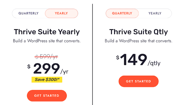 thrive suite pricing