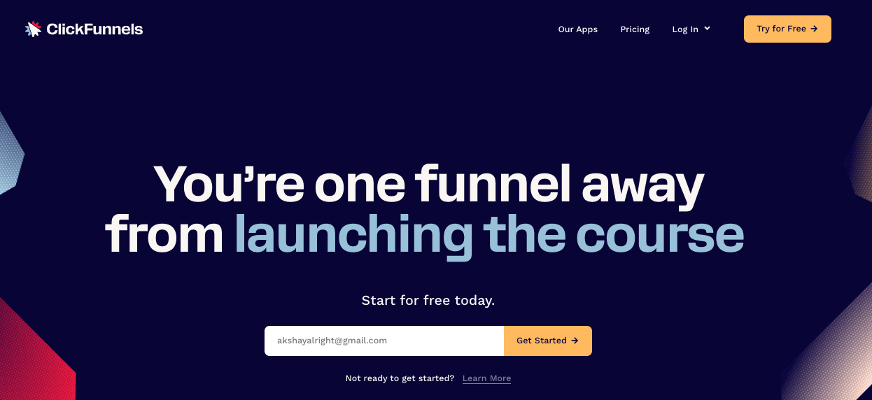 ClickFunnels homepage