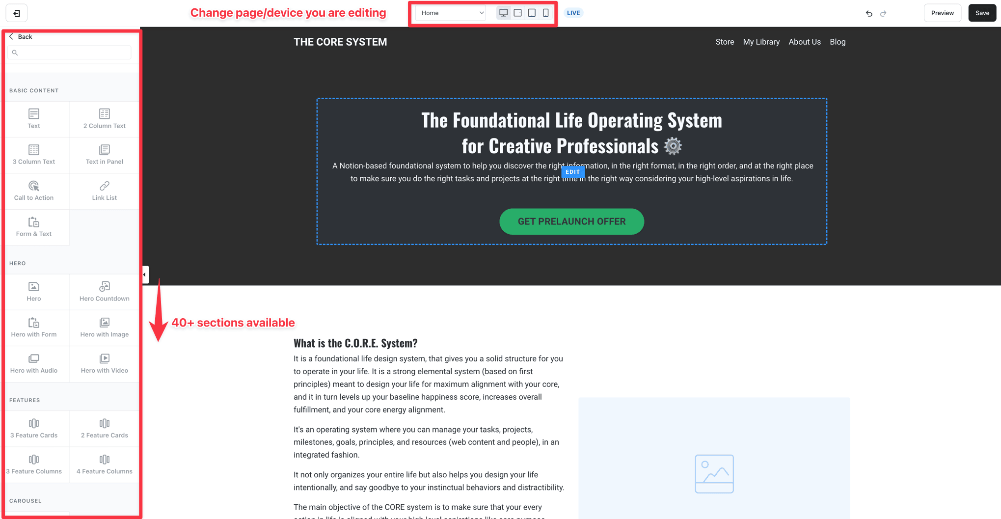 Kajabi website customizer
