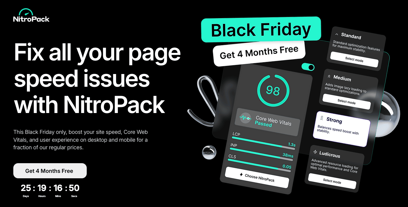 Nitropack Black Friday landing page