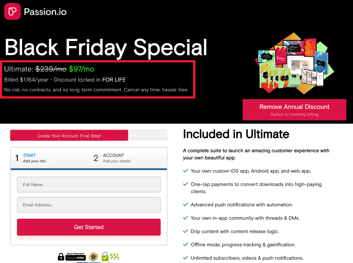 Passion checkout page