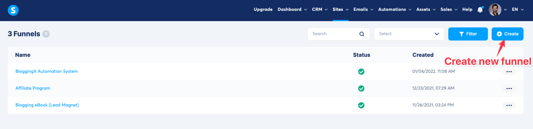 Systeme funnels
