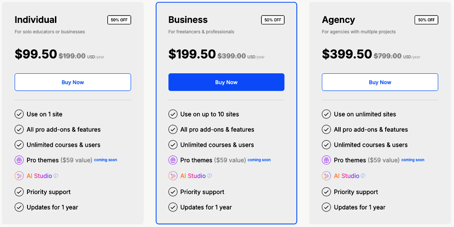 Tutor LMS Black Friday pricing