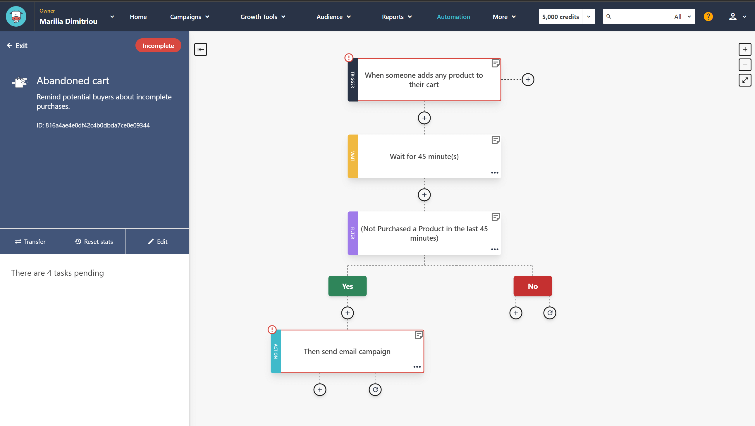 moosend automation builder