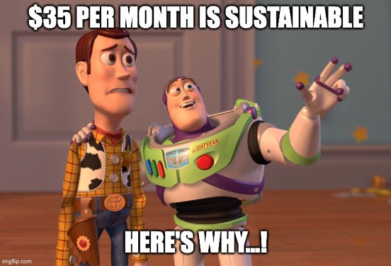 35 per month sustainable 1