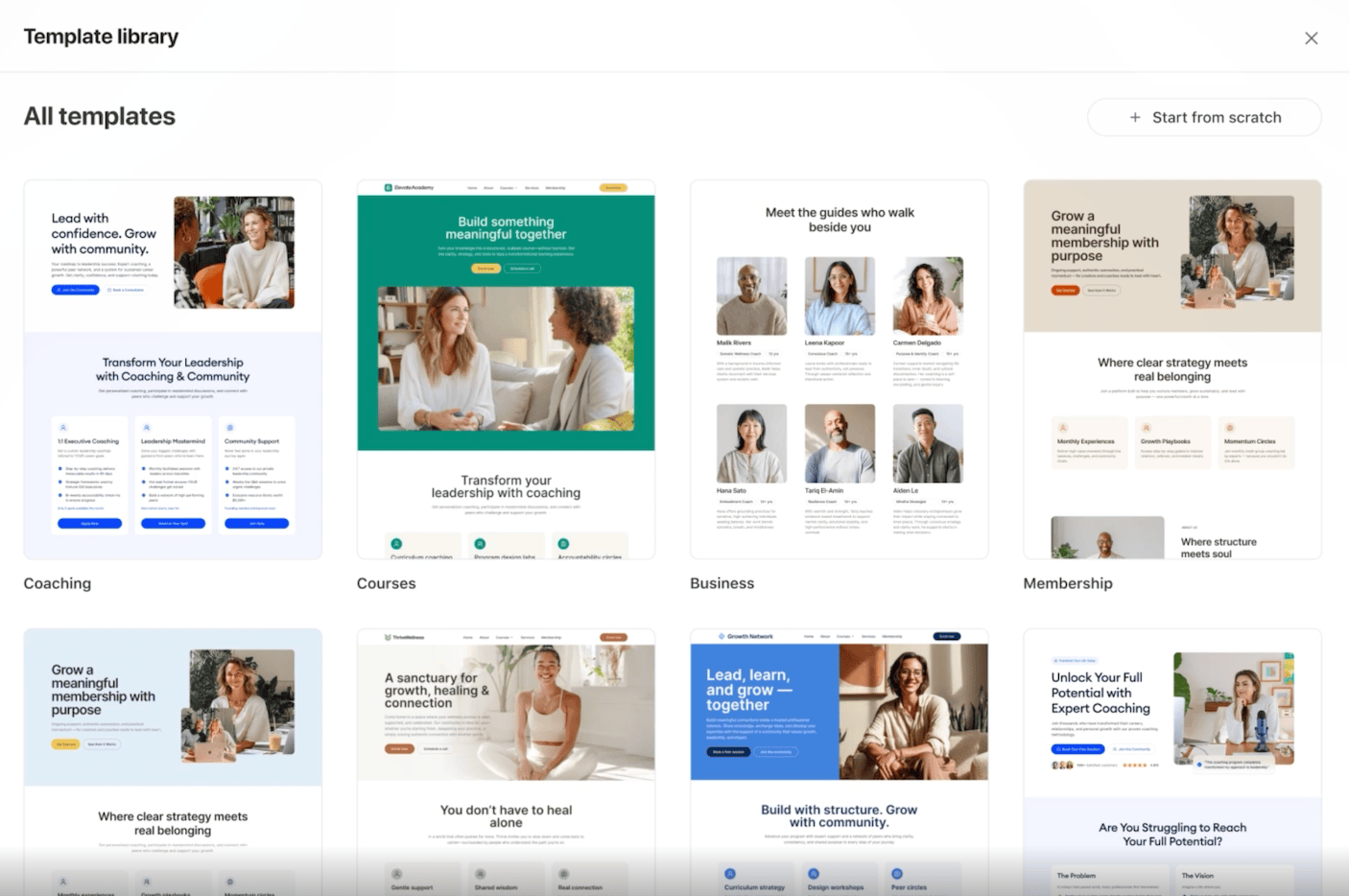 Circle landing page templates2x 2