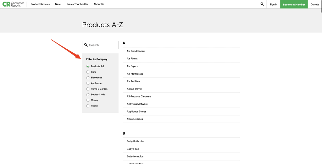ConsumerReports products