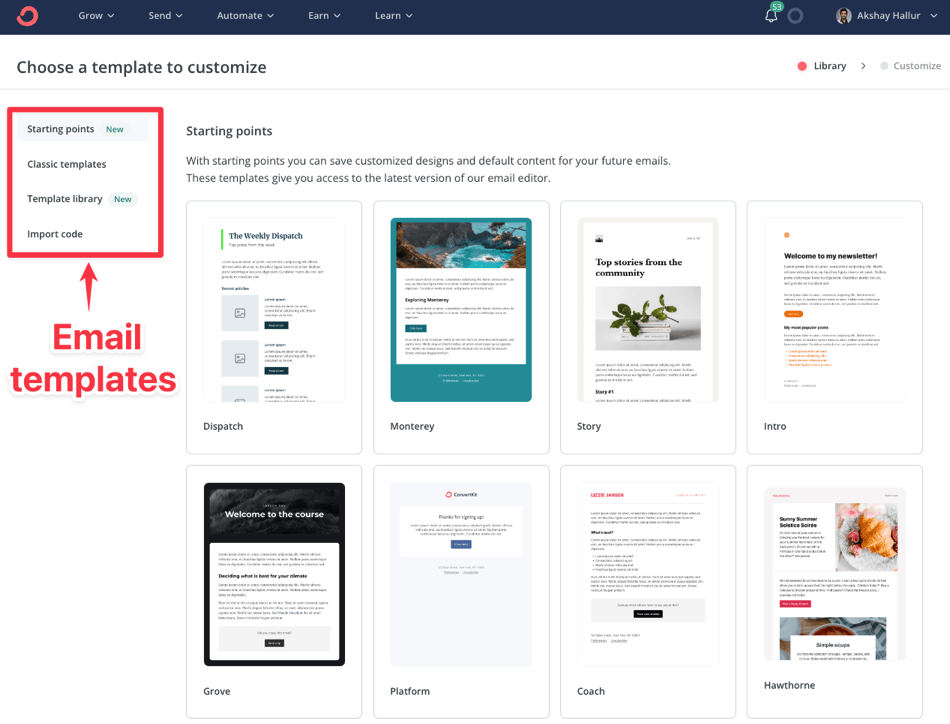 Convertkit email templates