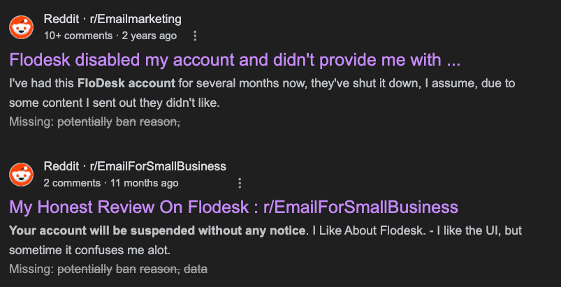 Flodesk account ban