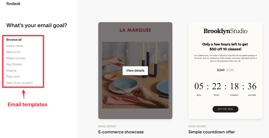 Flodesk email templates