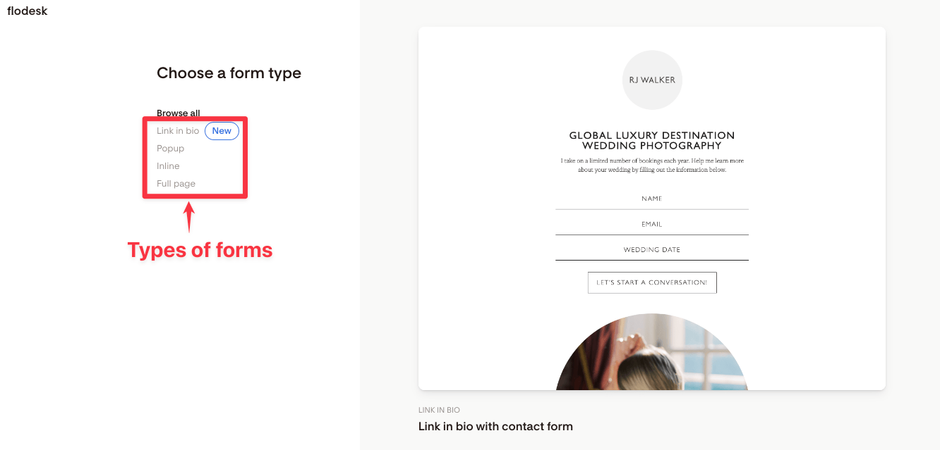 Flodesk forms
