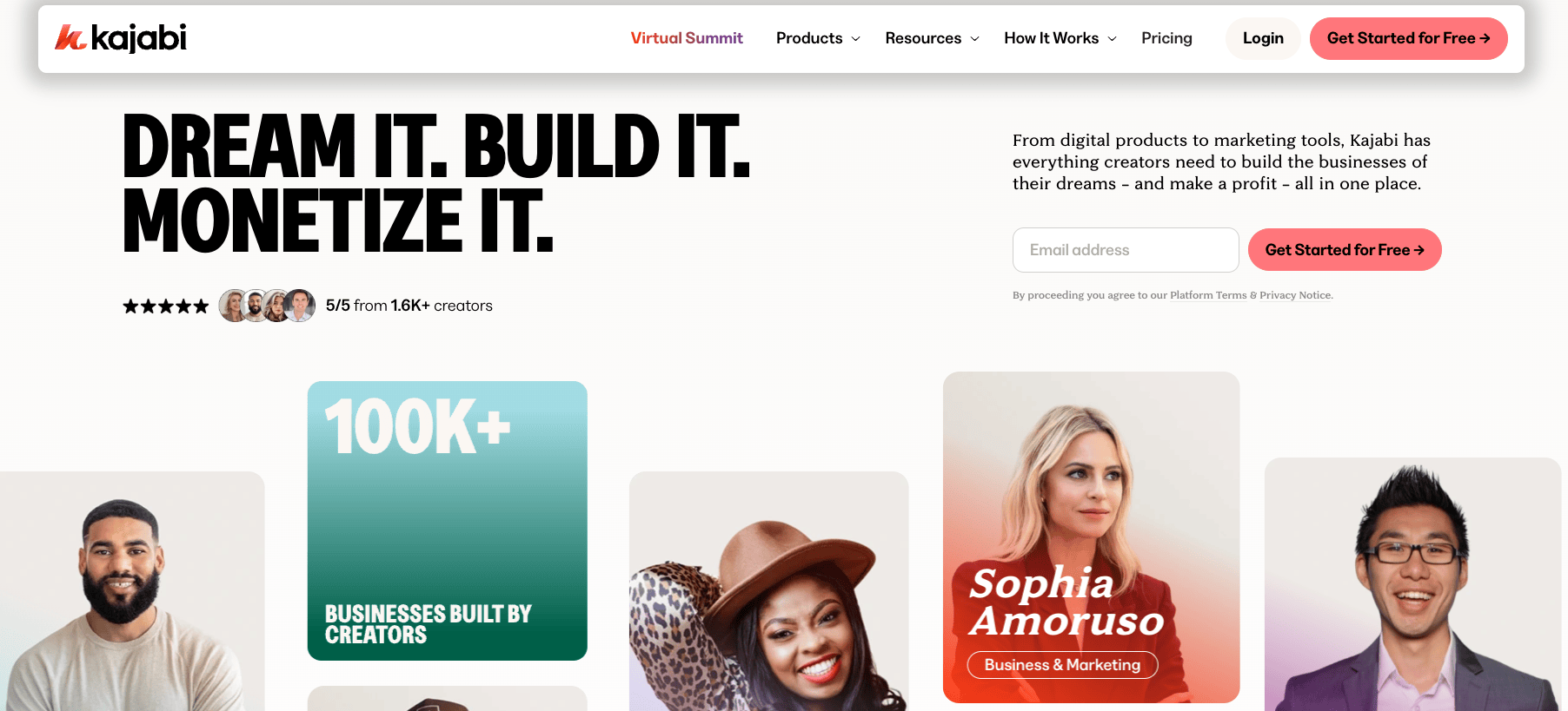 Kajabi homepage
