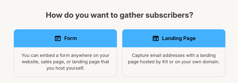 Kit forms and landing pages