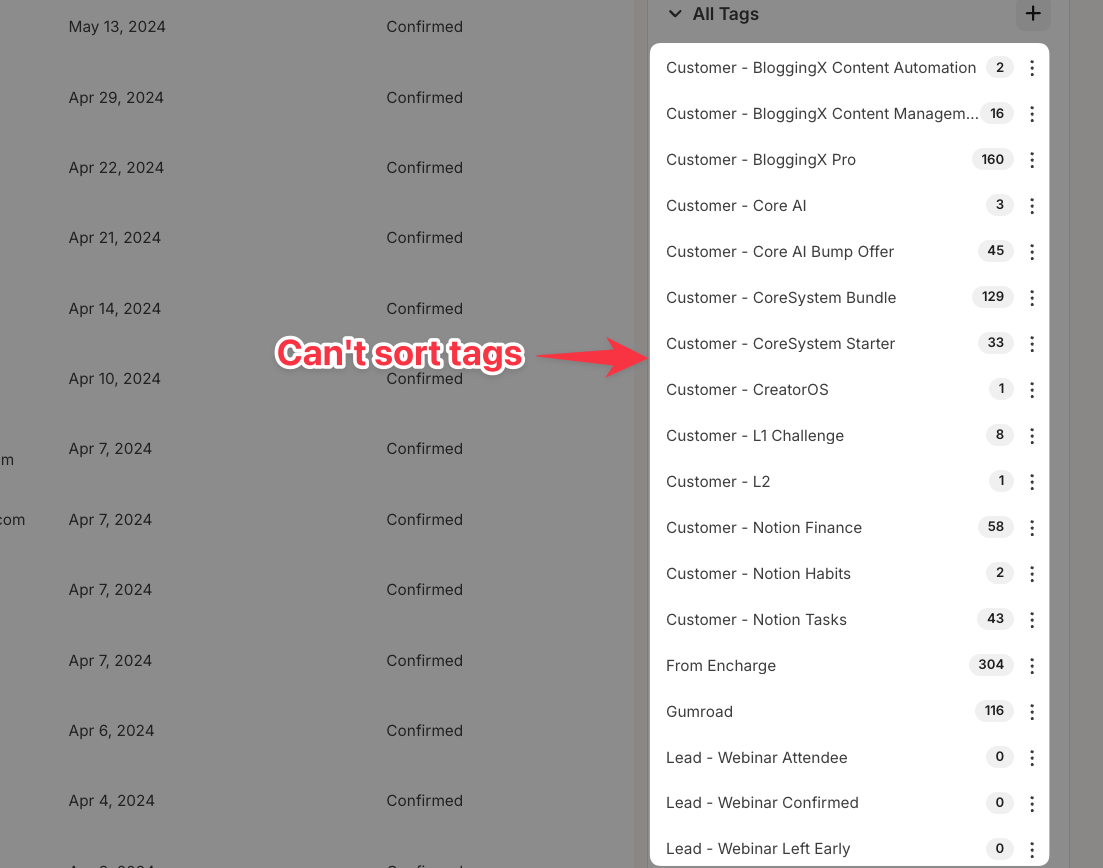 Kit huge list of tags