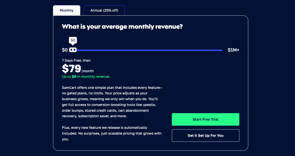 Samcart pricing