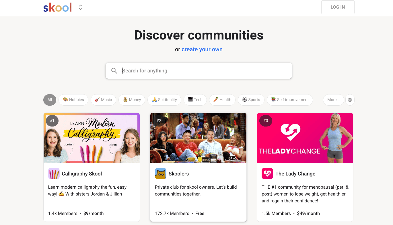 Skool discovery feature 1