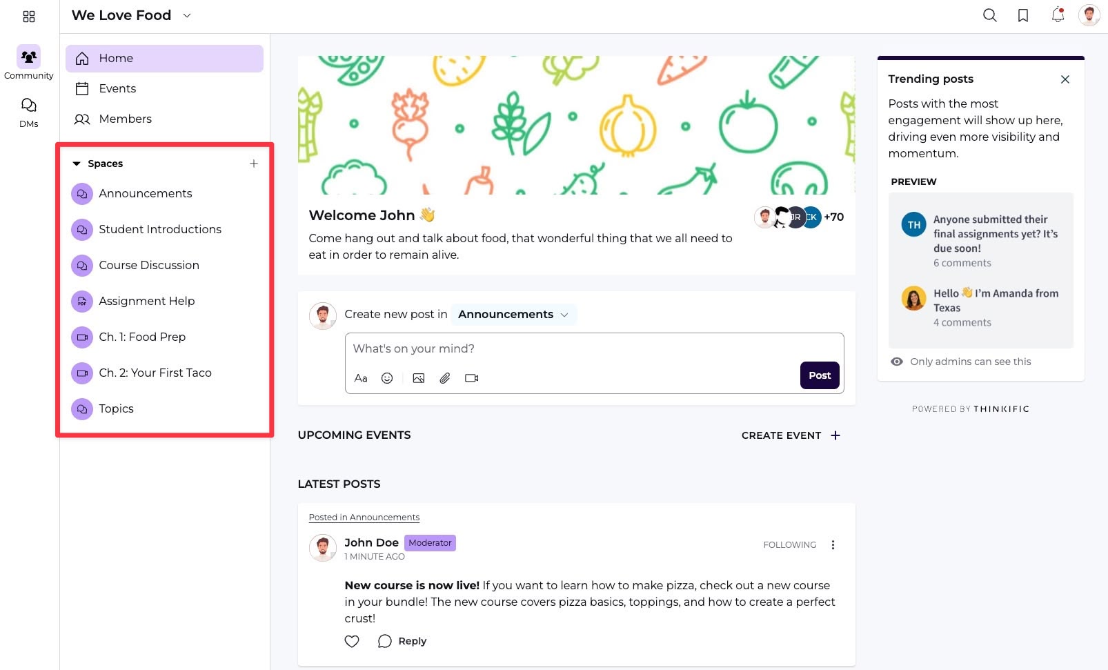 Communities Home page