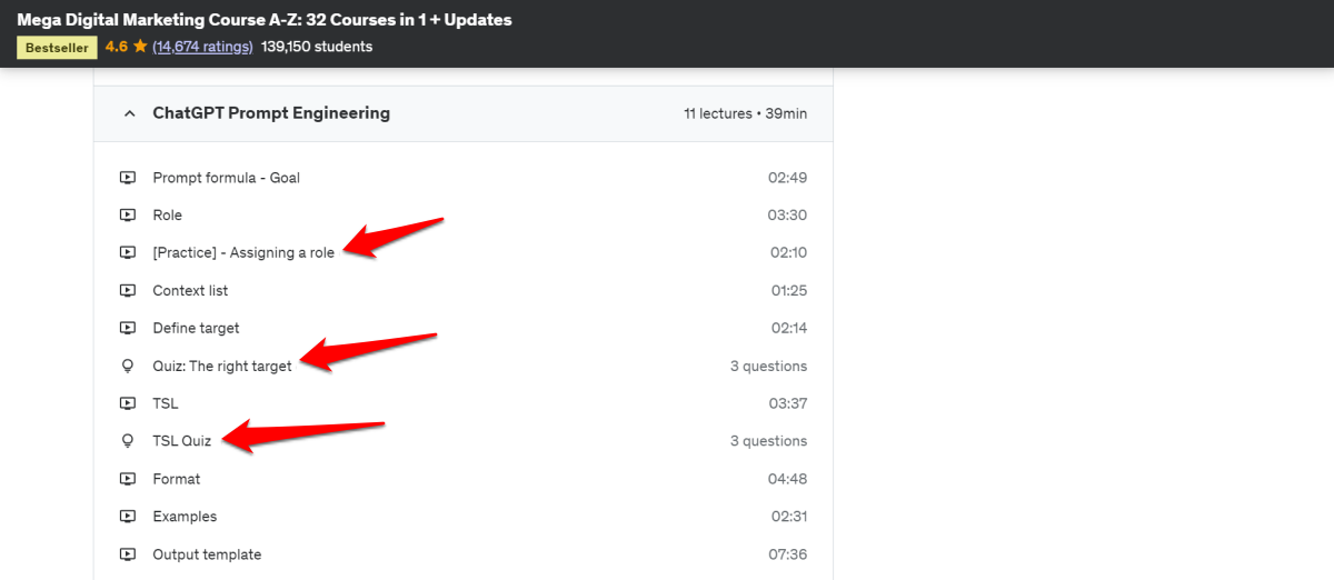 Course interactive elements 1