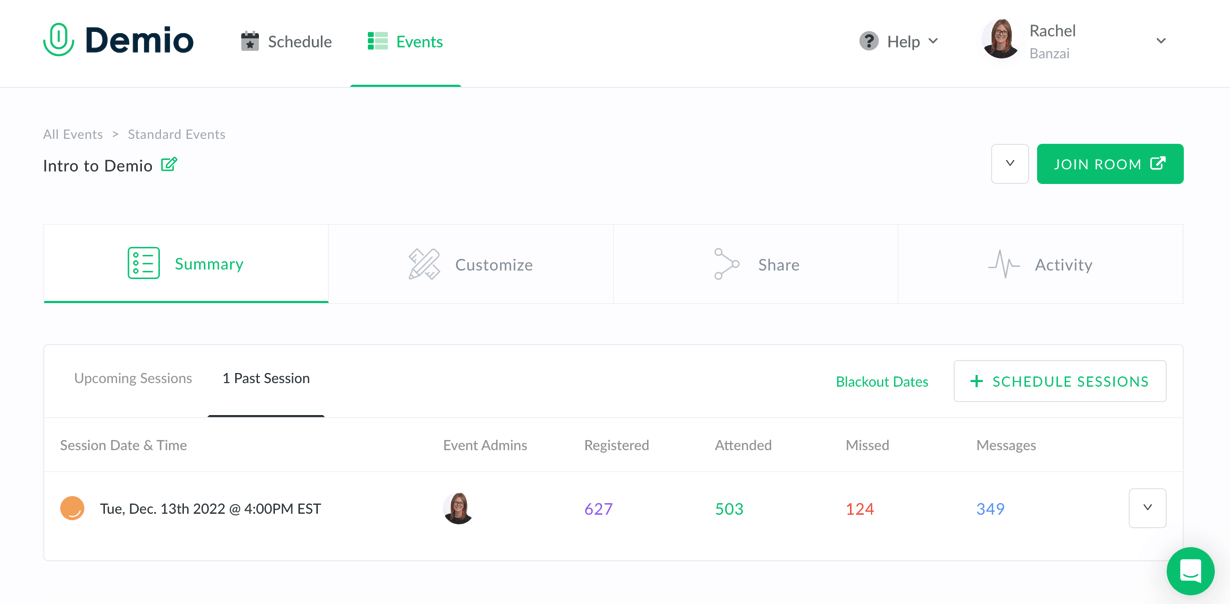 Demio registration rate
