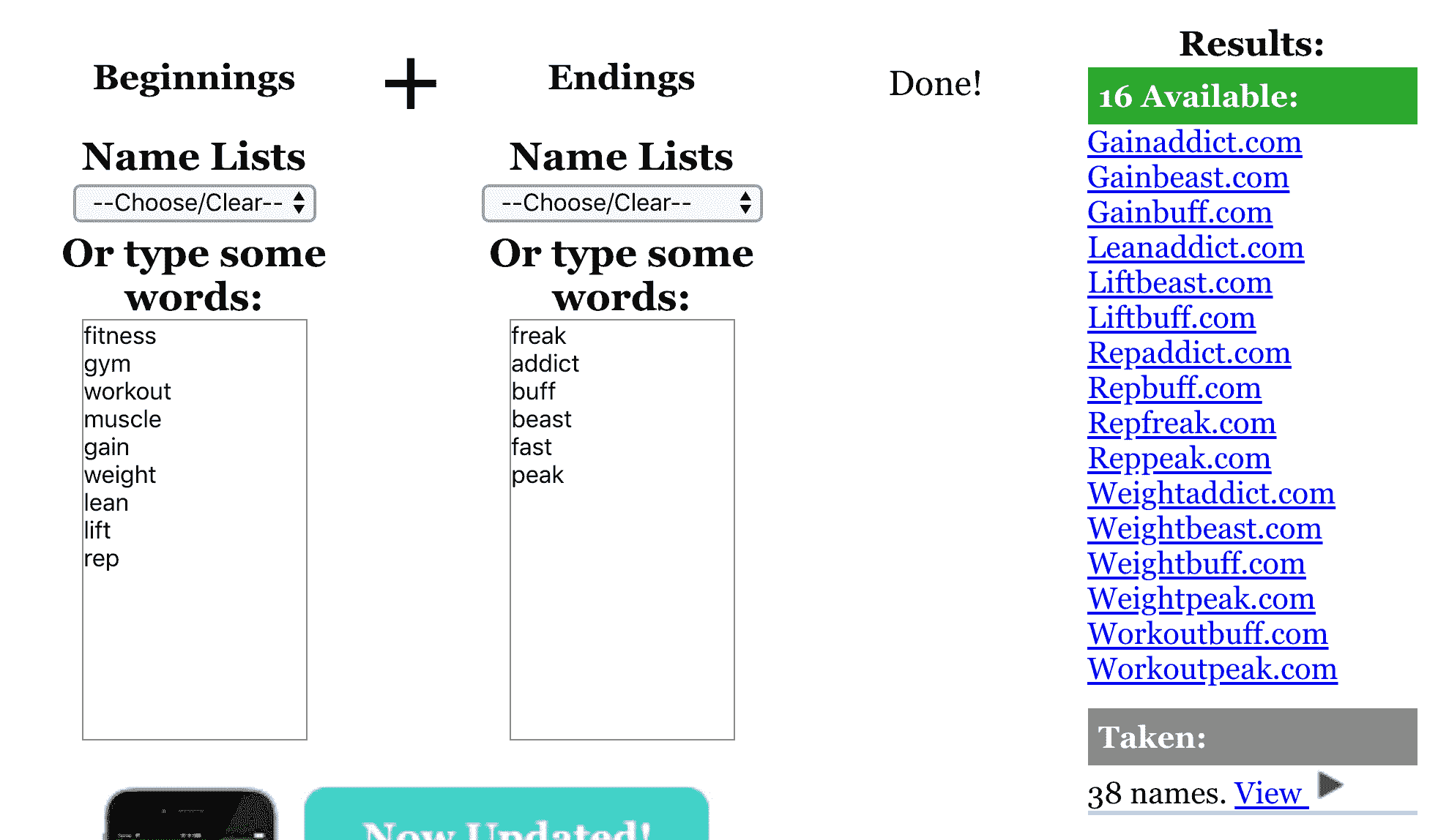 Generating domain names