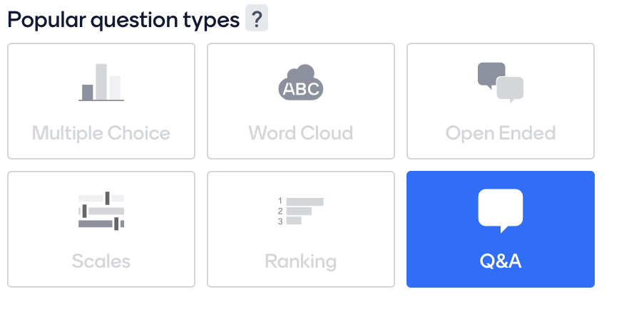 Interactive elements like QA in webinar