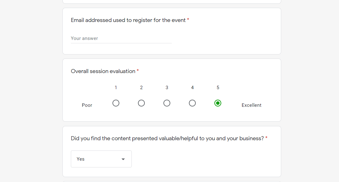 Polls to gather feedback
