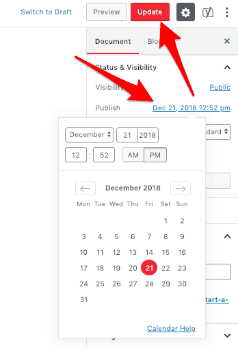 Republishing content with current date