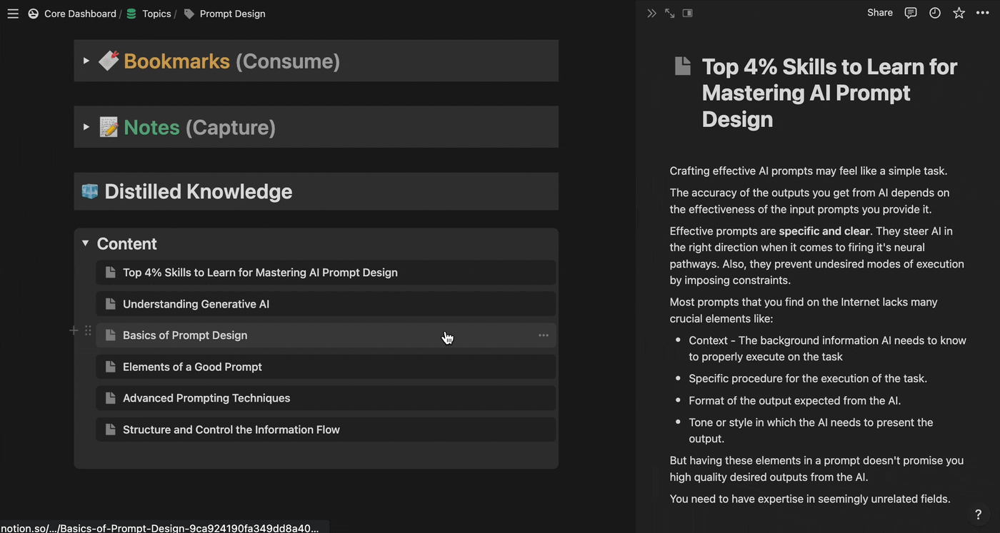 Subpages with Sidepeek