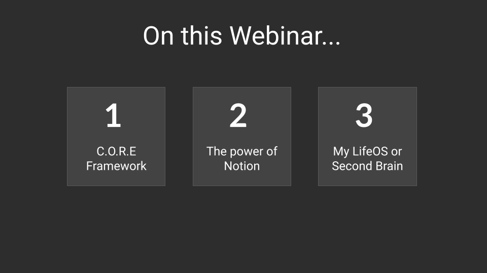 Webinar three key ideas