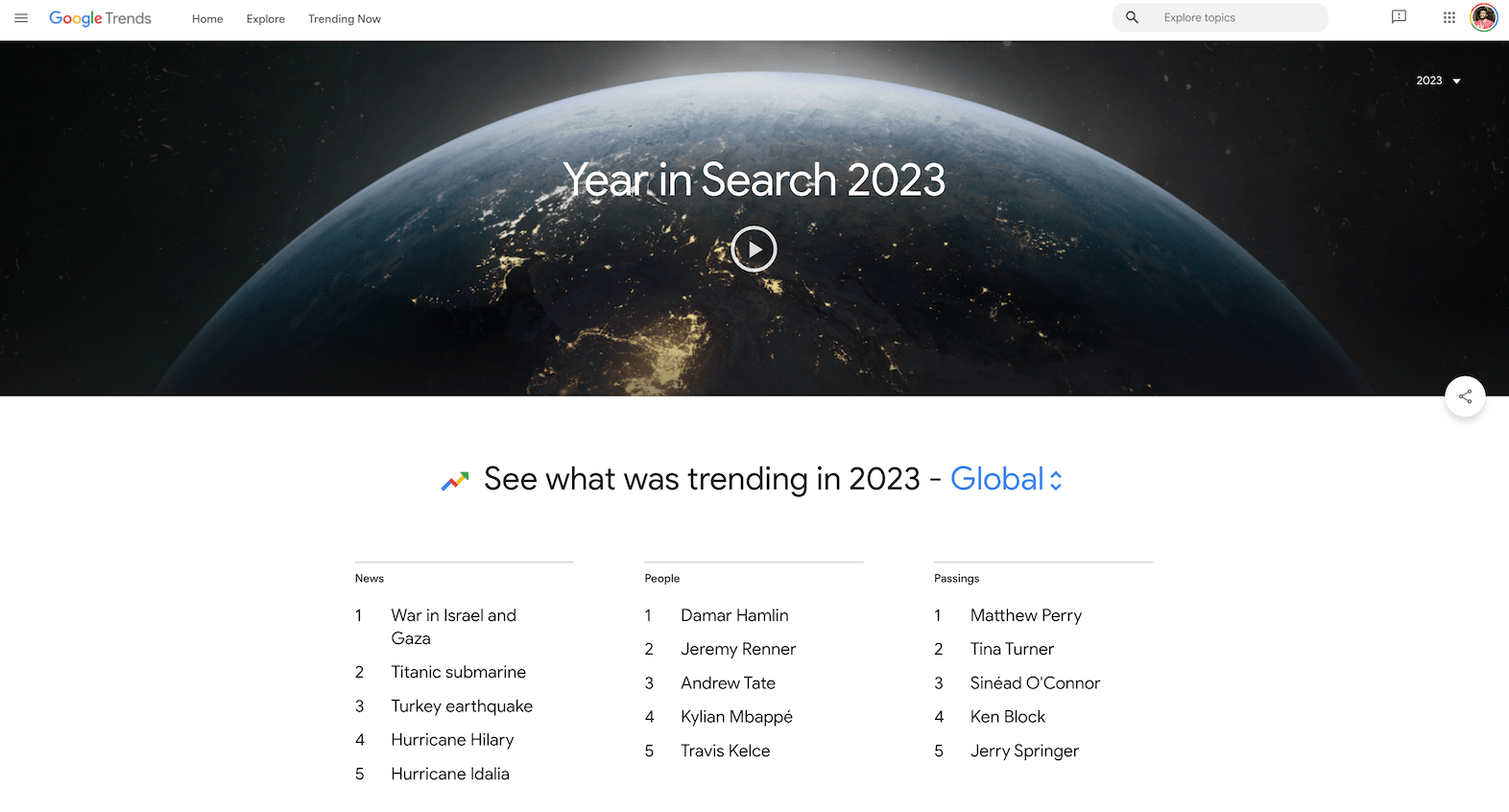 Year in search