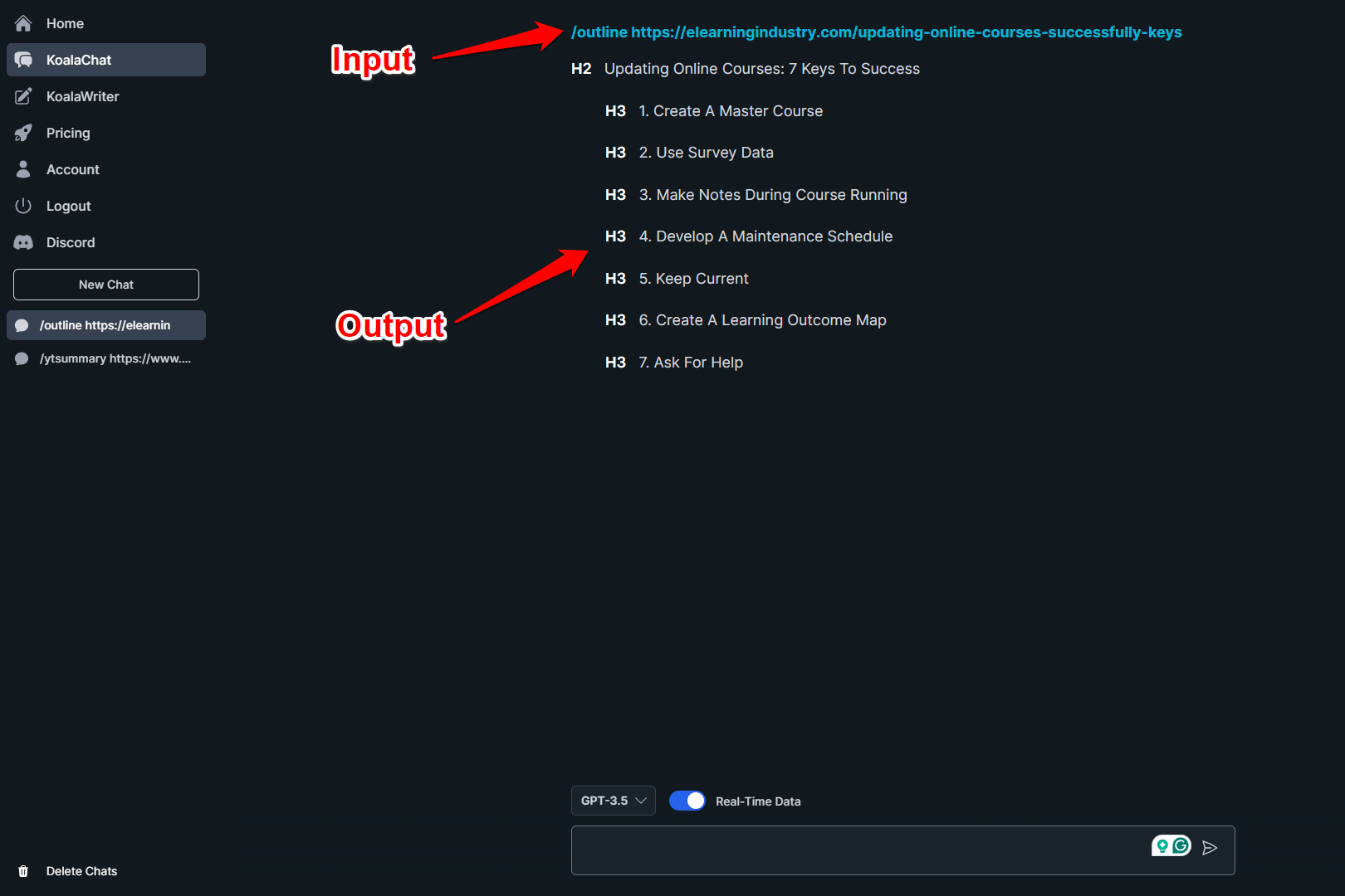outline command Koalachat