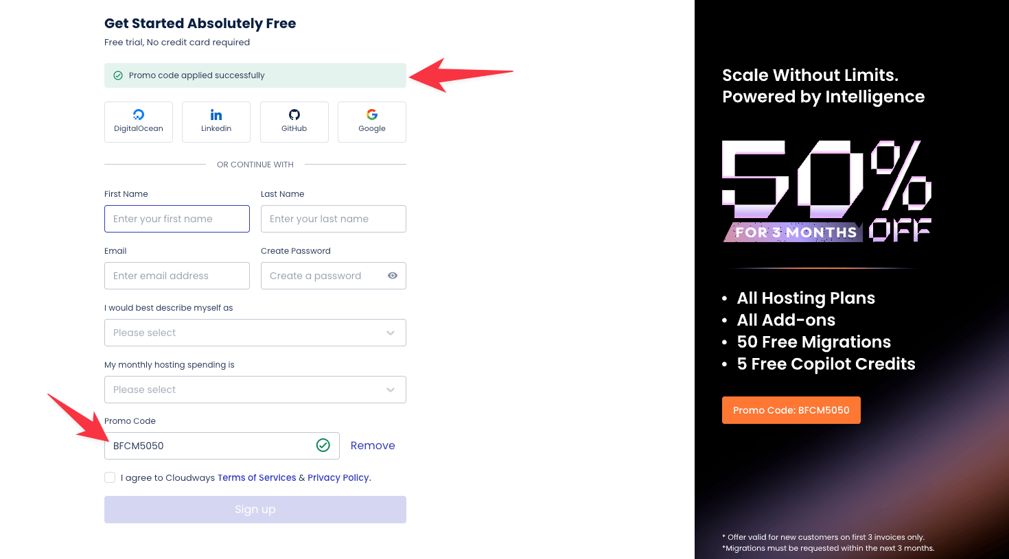 Cloudways Black Friday checkout