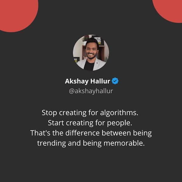 Create for people not for algorithms