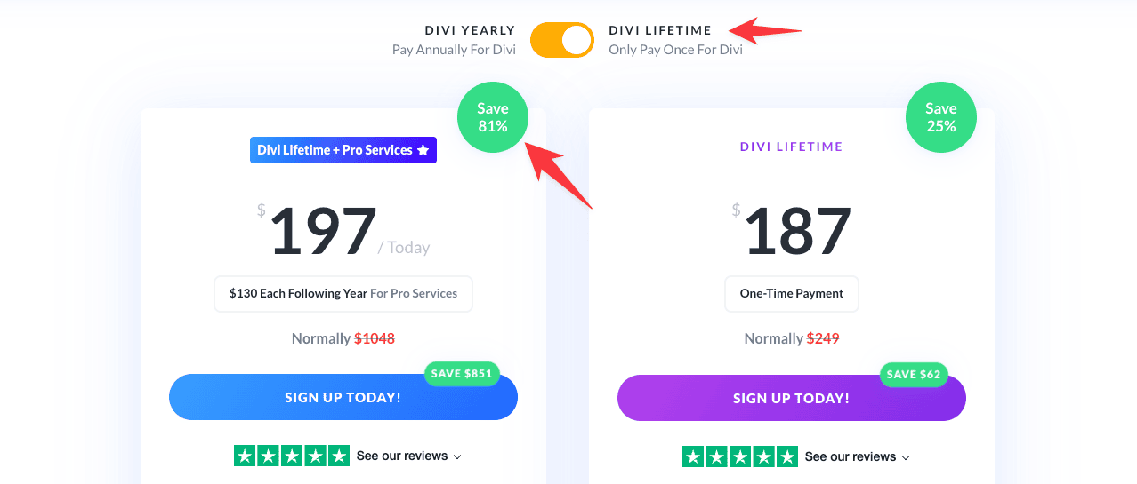 Divi lifetime BF pricing