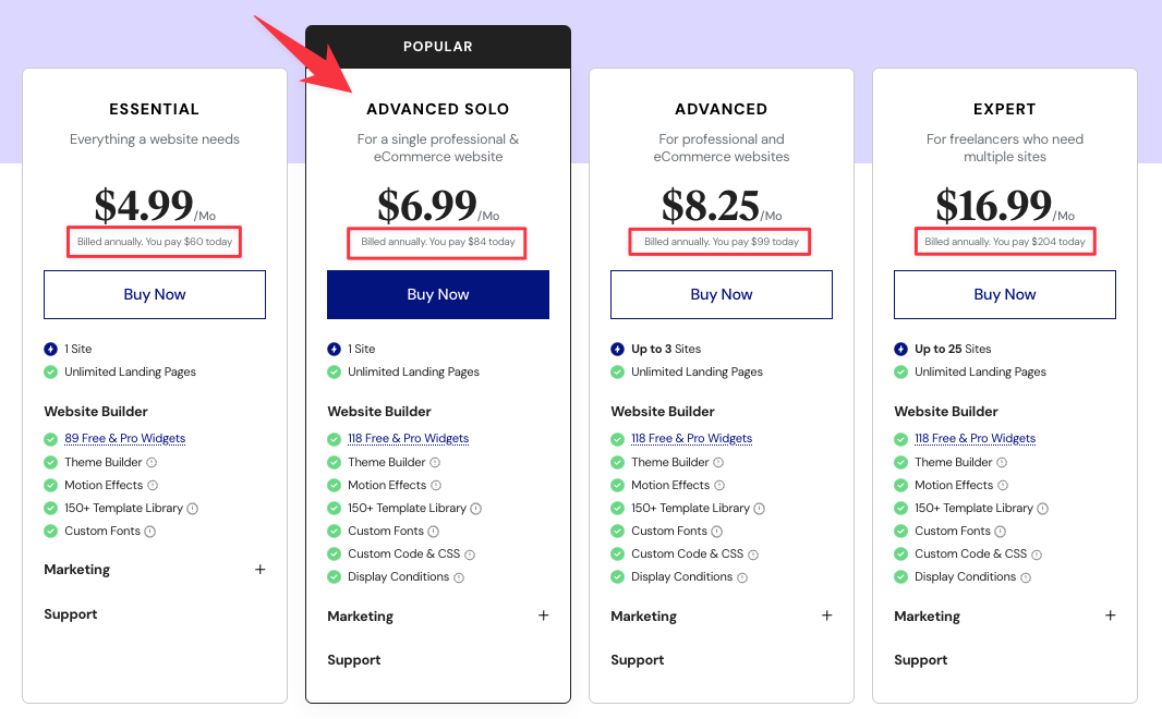 Elementor Pro plugin pricing