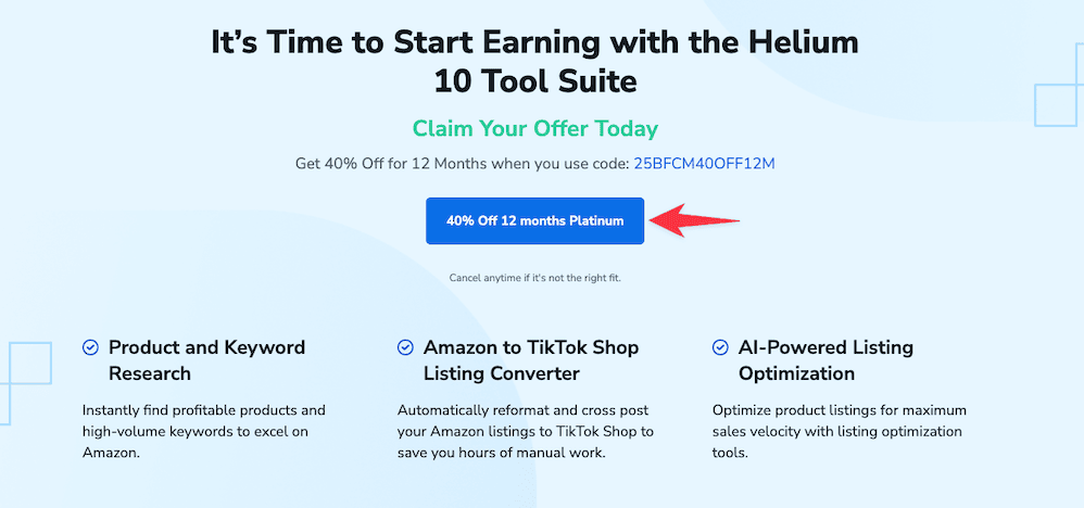 Helium10 Black Friday Deal 1