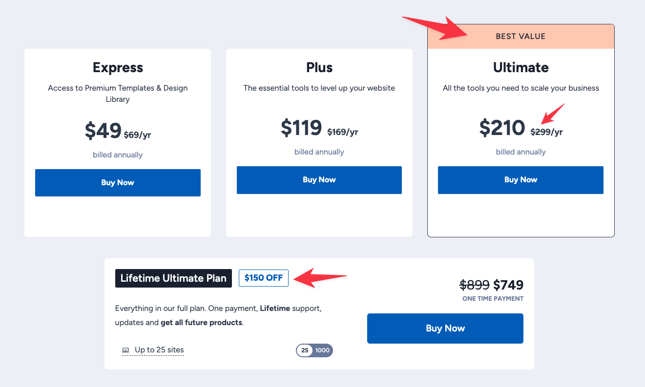 Kadence WP black friday pricing