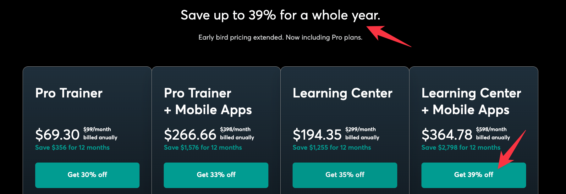 LearnWorlds Black Friday pricing