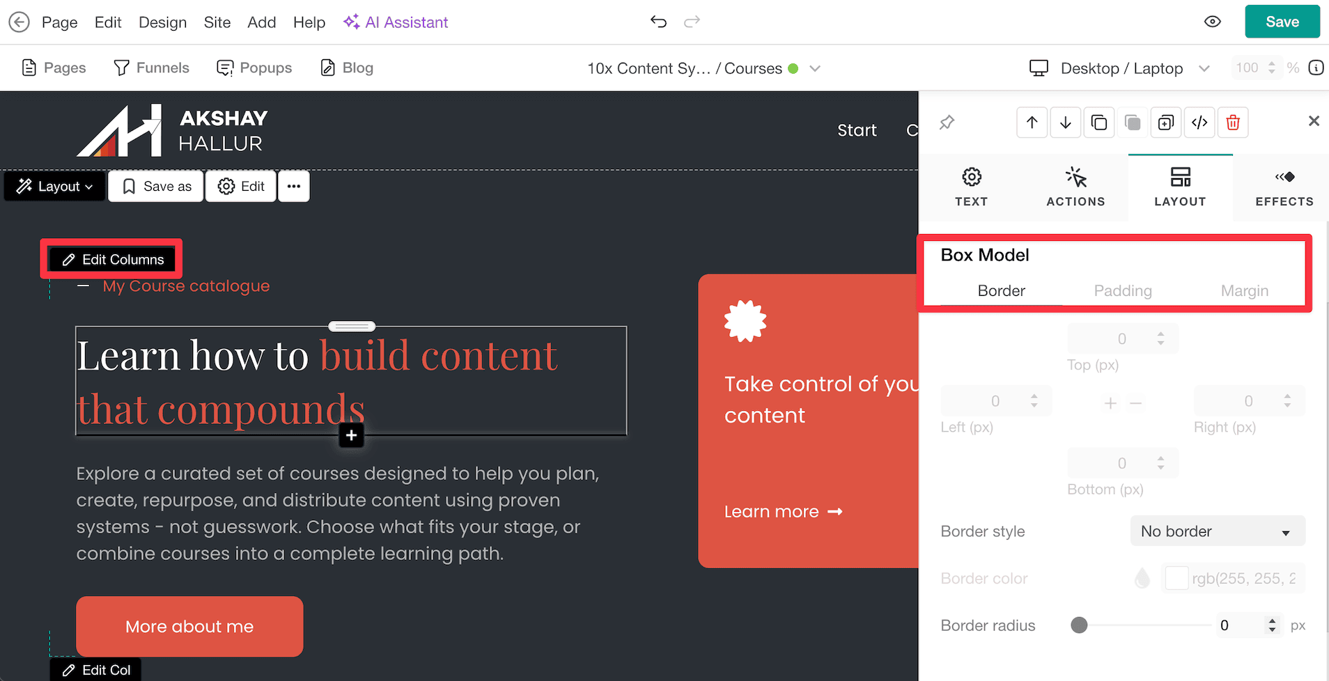 LearnWorlds page builder 1