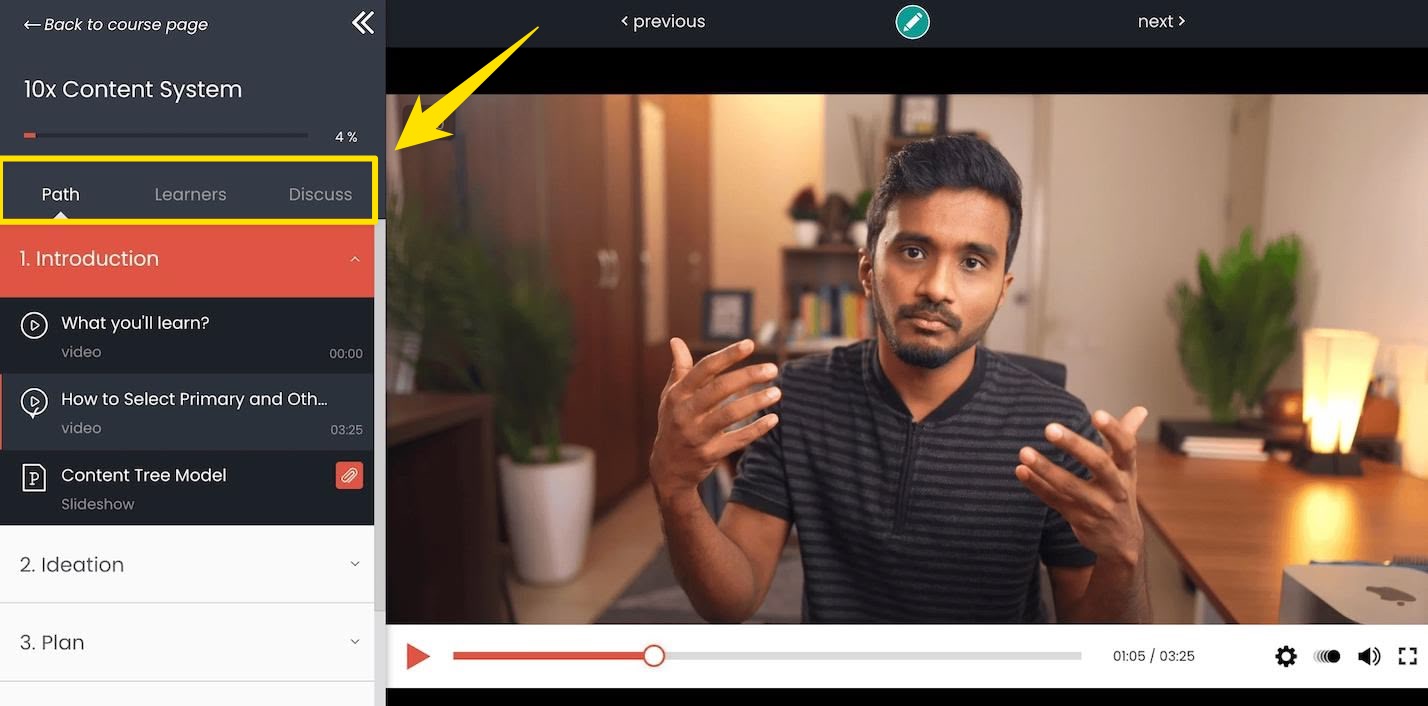 LearnWorlds student experience 1