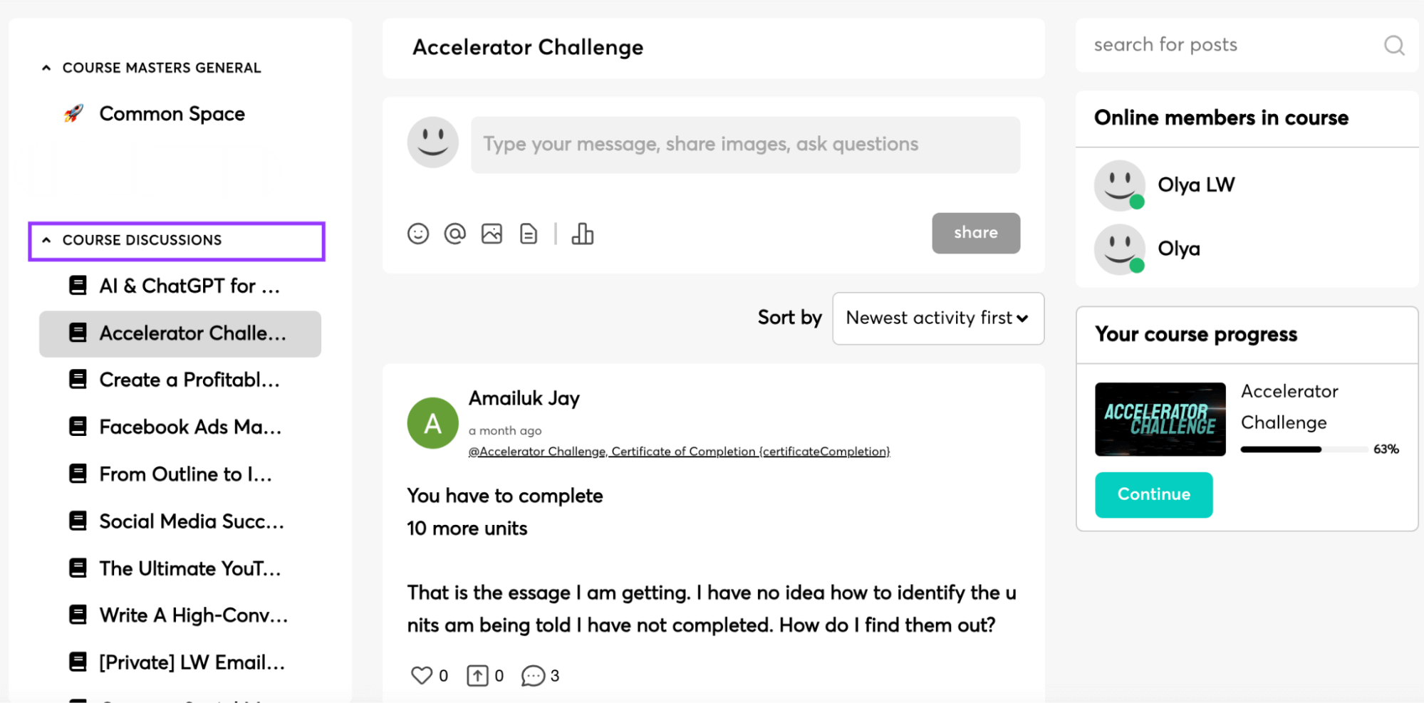 Learnworlds community