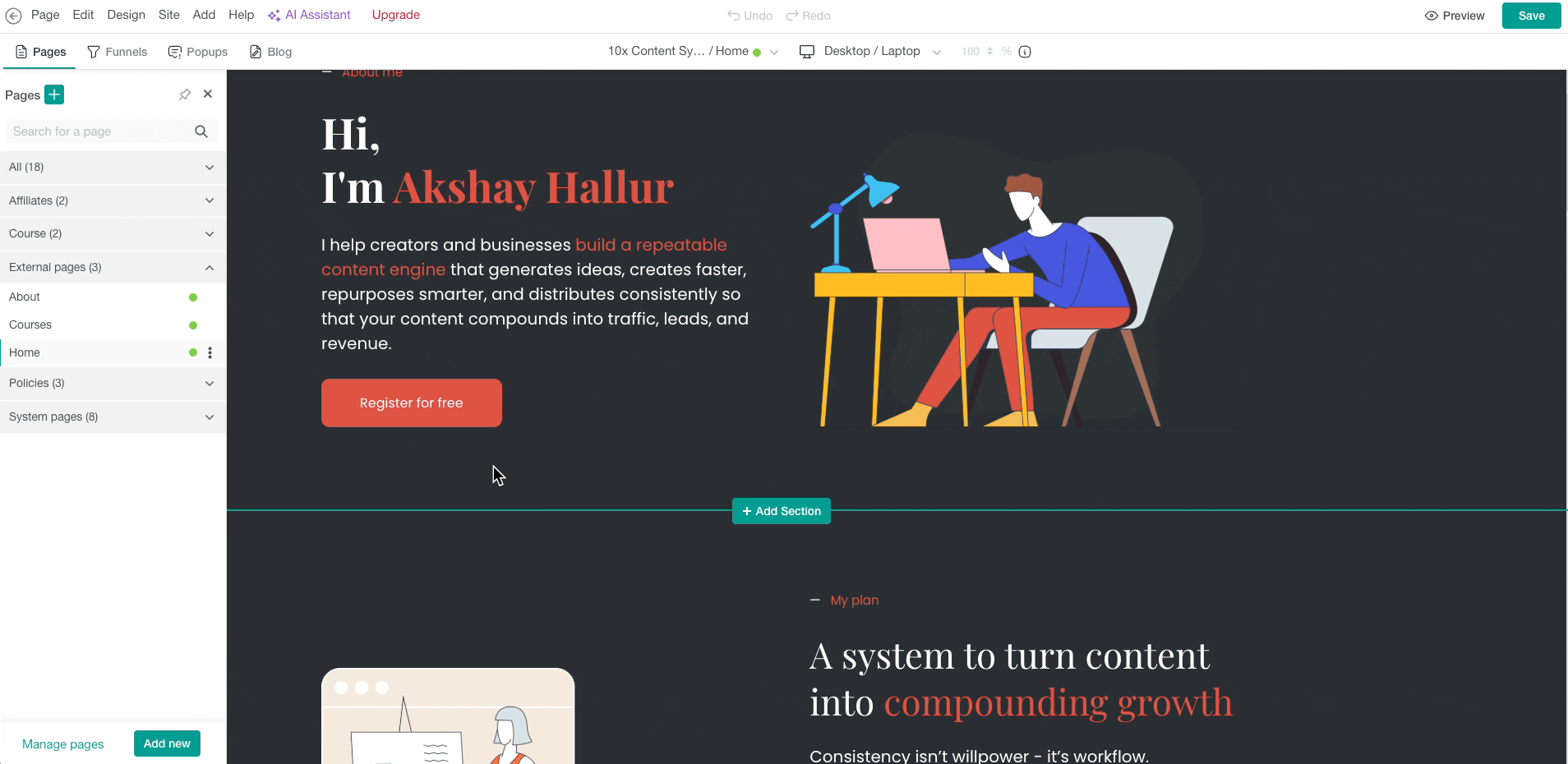 Learnworlds site builder