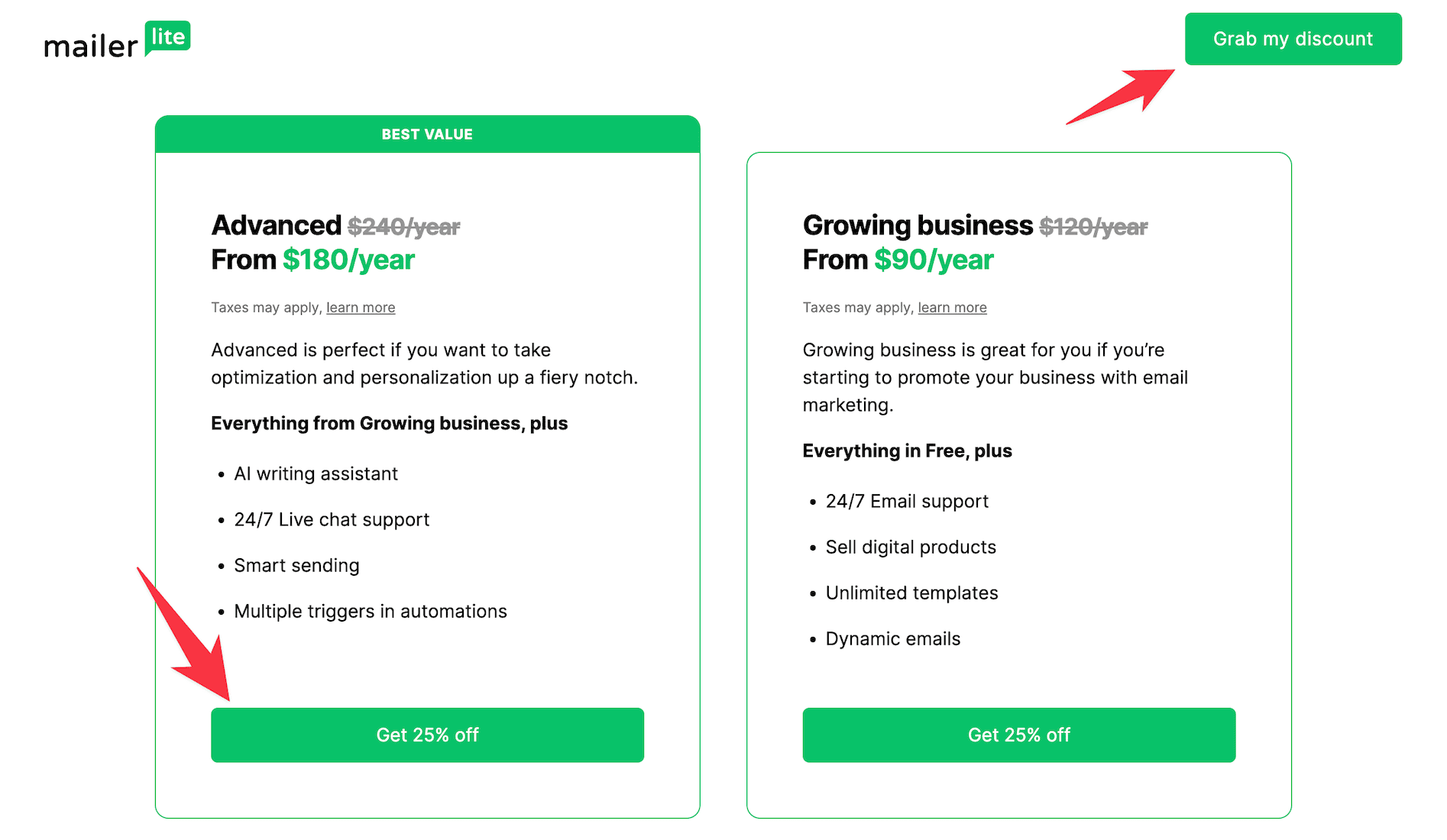 Mailerlite black friday deal