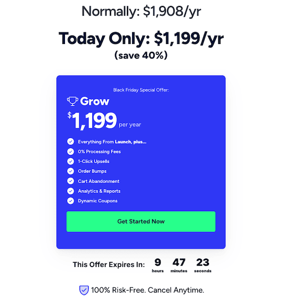 Samcart Black Friday pricing plan