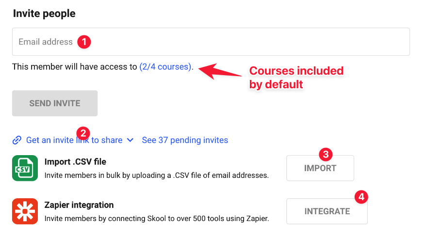 Skool inviting members