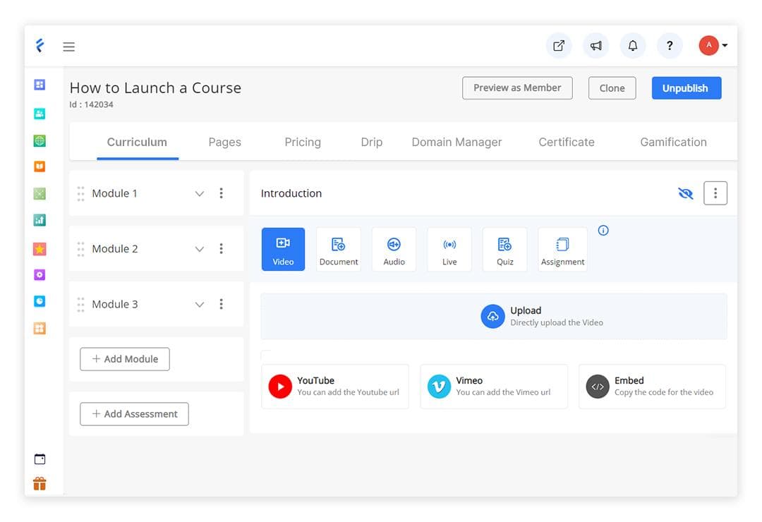 launch your course in freshlearn