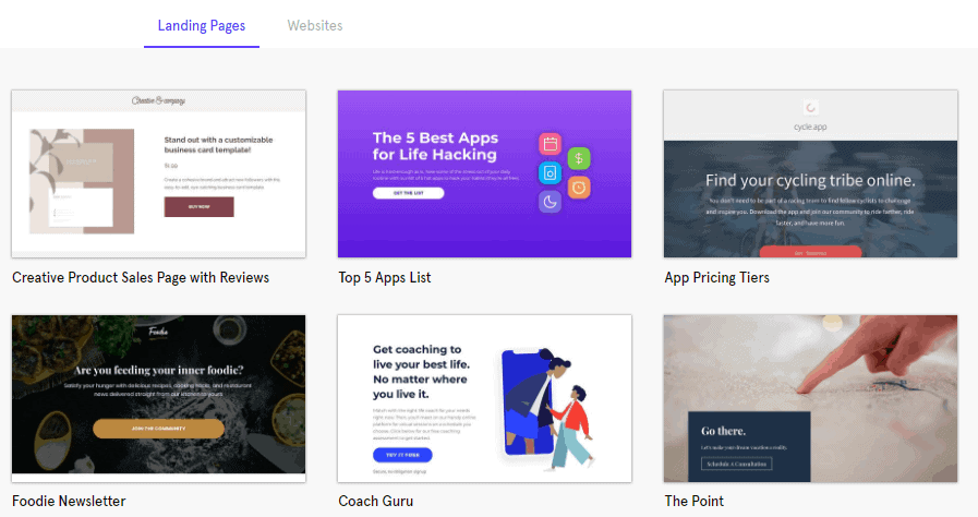 leadpages pre built templates