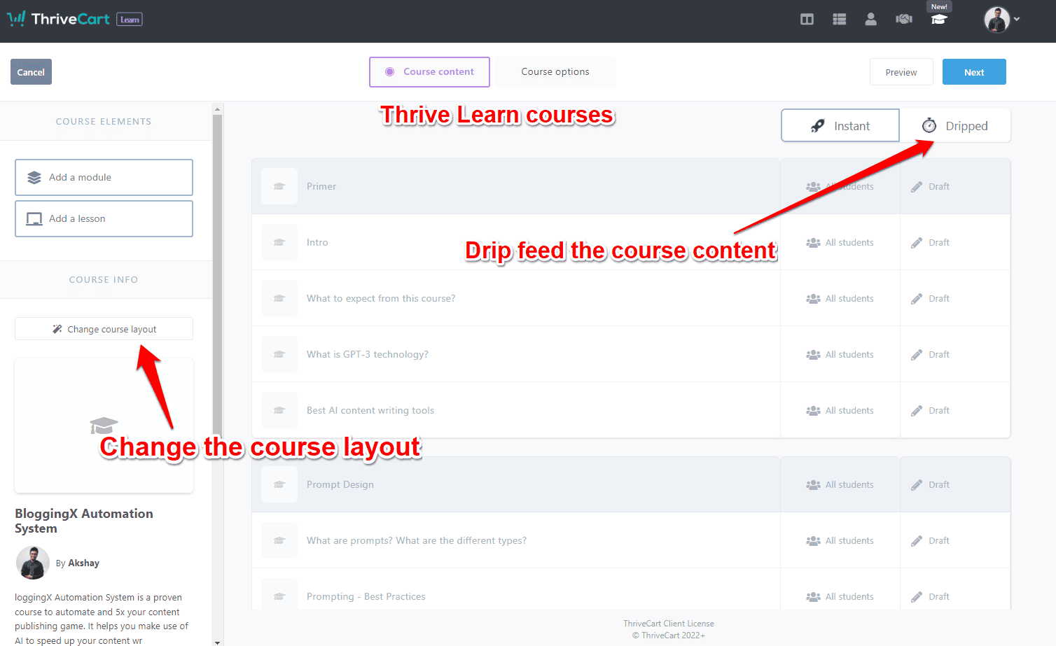 thrive learn courses