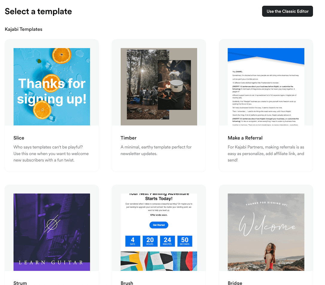 Kajabi email templates
