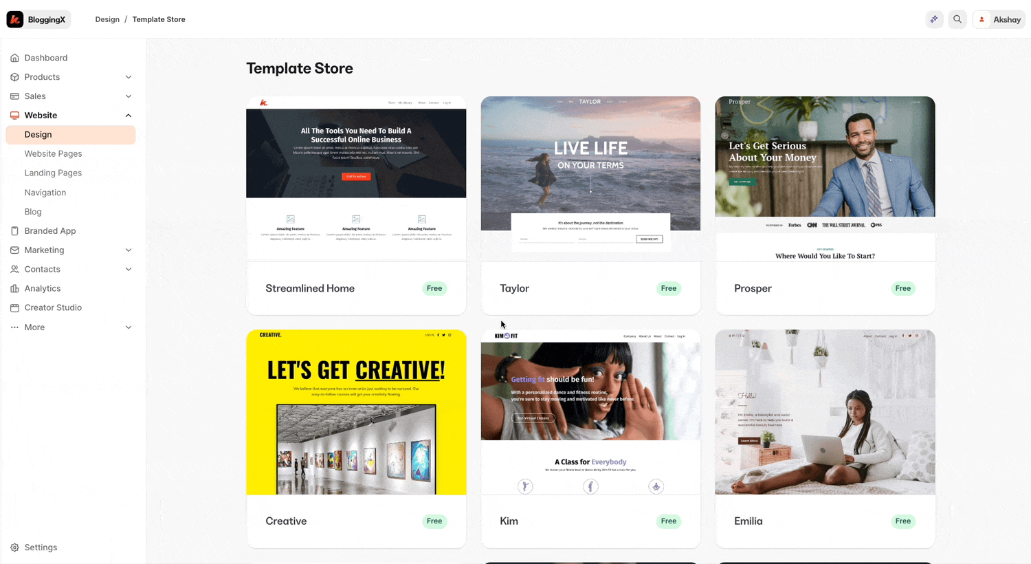 Kajabi website templates